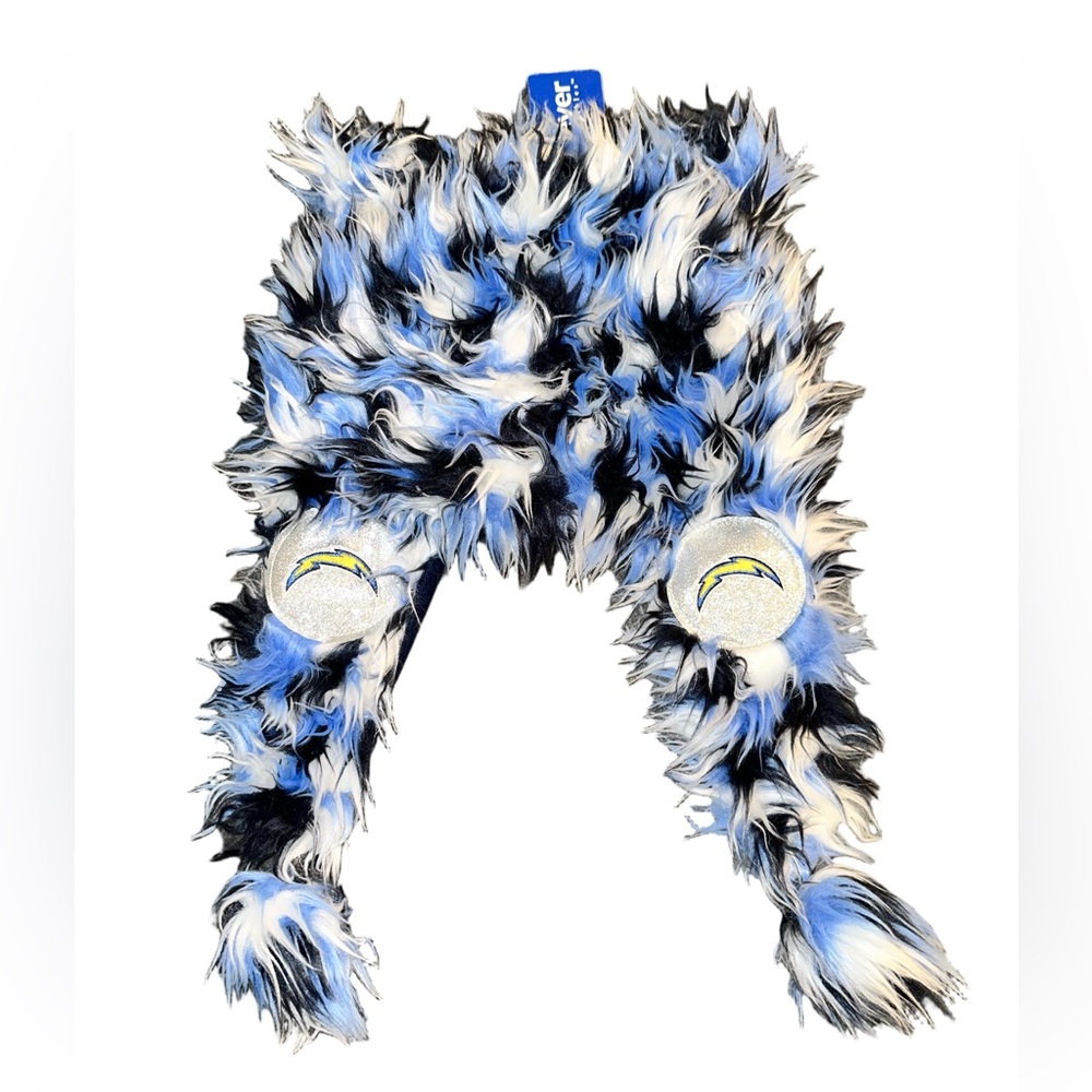 NFL LA Chargers Furry Blue, Black, & White Hat
